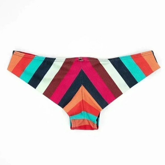 Colorful Striped Cheeky Swimsuit Bottoms Size Medium Summer Bikini Bottoms‎ - Picture 2 of 3